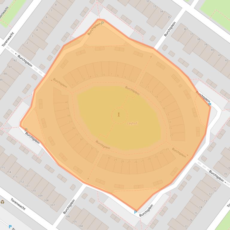 Kaart van postcodegebied 2353DA.