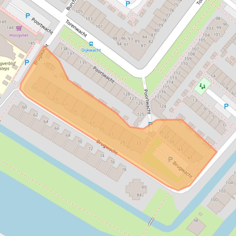 Kaart van postcodegebied 2353DD.