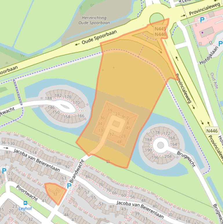 Kaart van postcodegebied 2353DG.