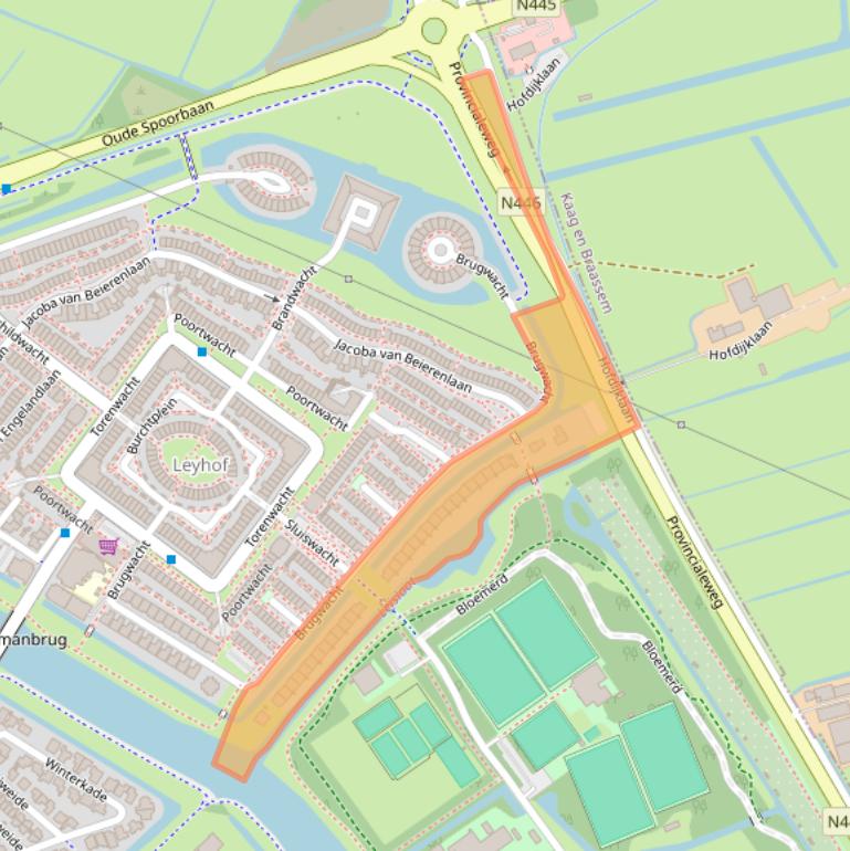 Kaart van postcodegebied 2353DP.