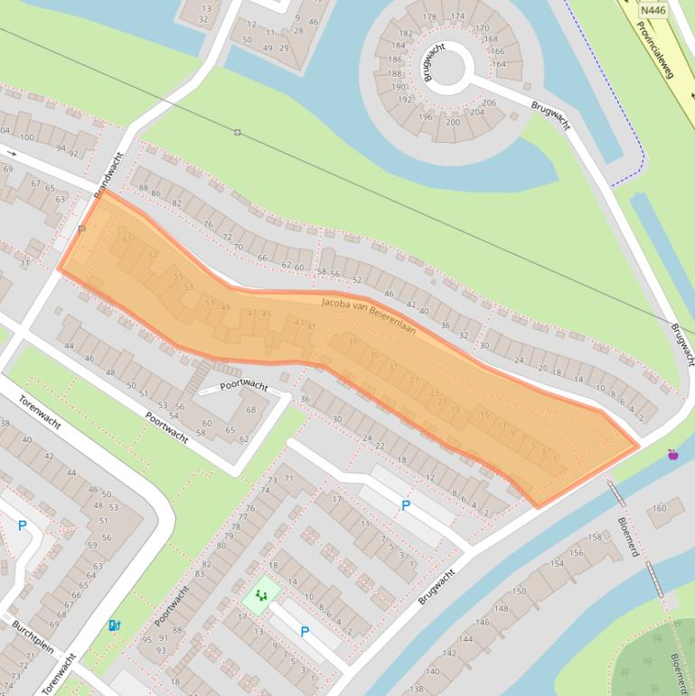 Kaart van postcodegebied 2353DS.