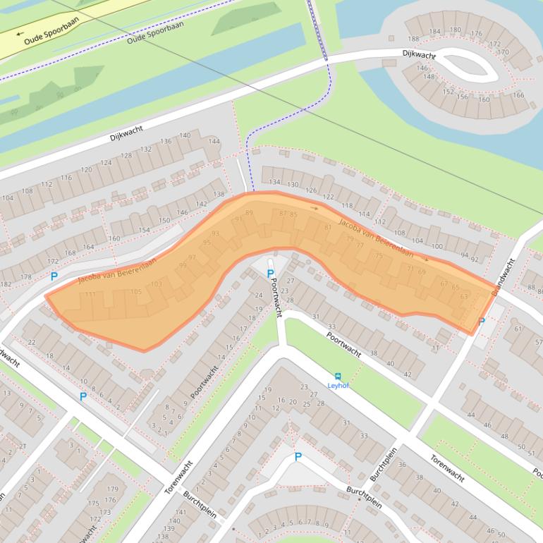 Kaart van postcodegebied 2353DT.