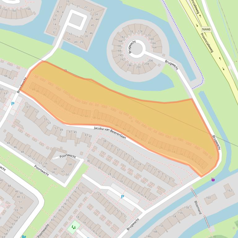 Kaart van postcodegebied 2353DV.