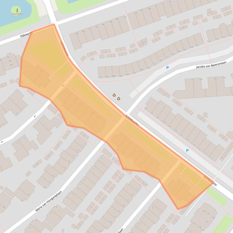 Kaart van postcodegebied 2353DX.