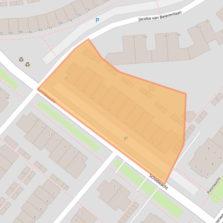 Kaart van postcodegebied 2353DZ.