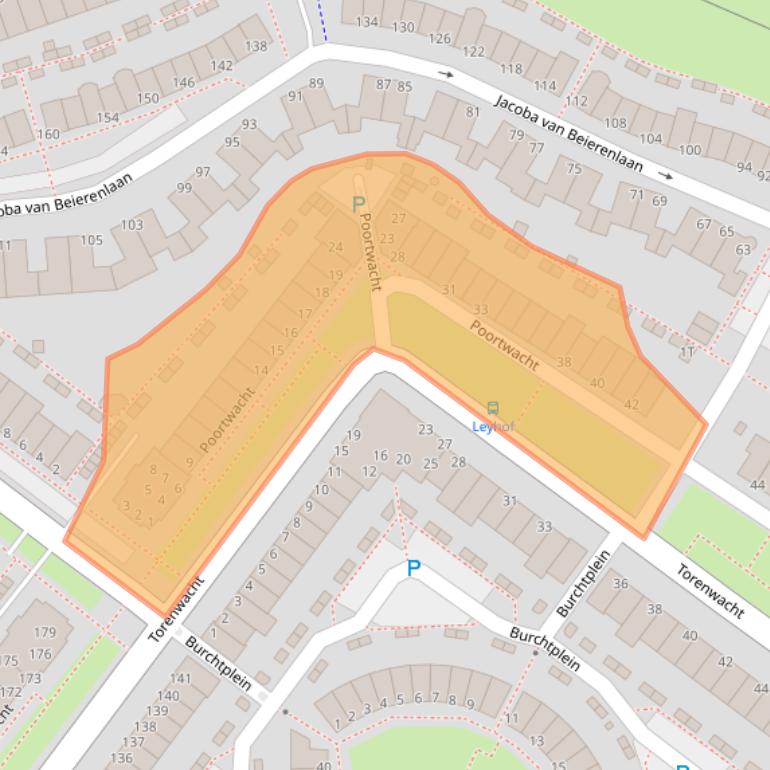 Kaart van postcodegebied 2353EA.