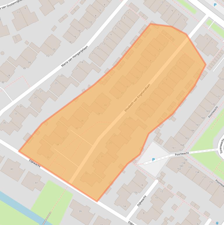 Kaart van postcodegebied 2353EE.