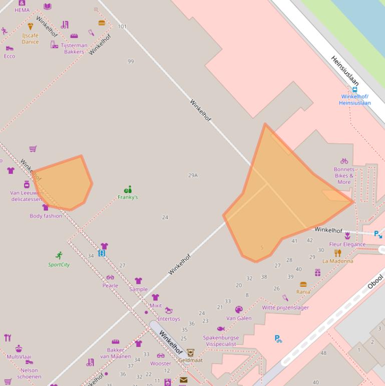 Kaart van postcodegebied 2353EH.