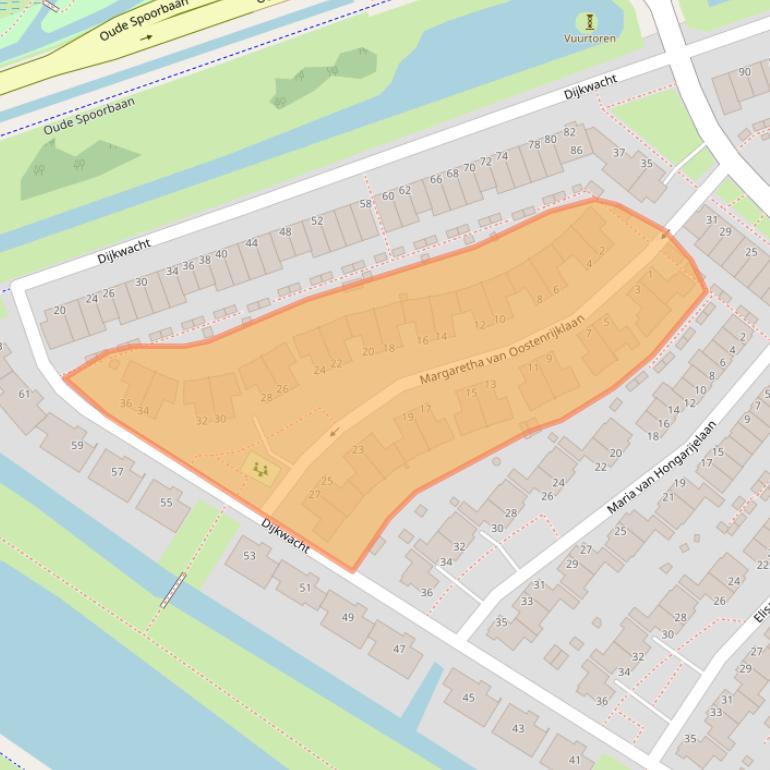 Kaart van postcodegebied 2353EN.