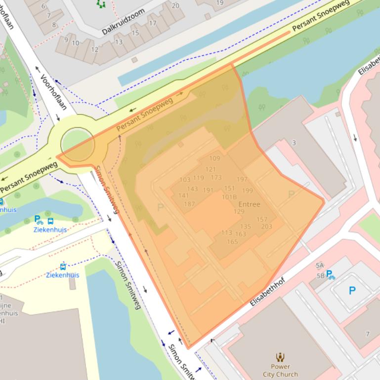 Kaart van postcodegebied 2353EV.