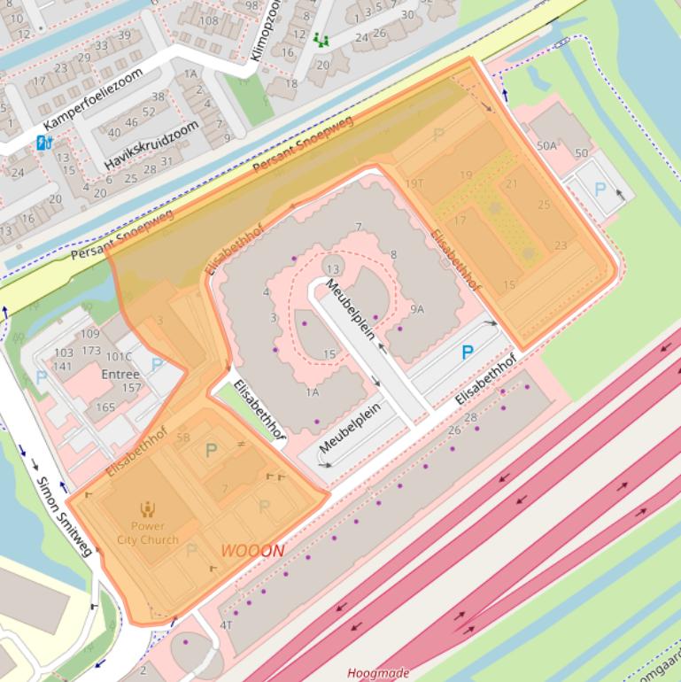 Kaart van postcodegebied 2353EW.