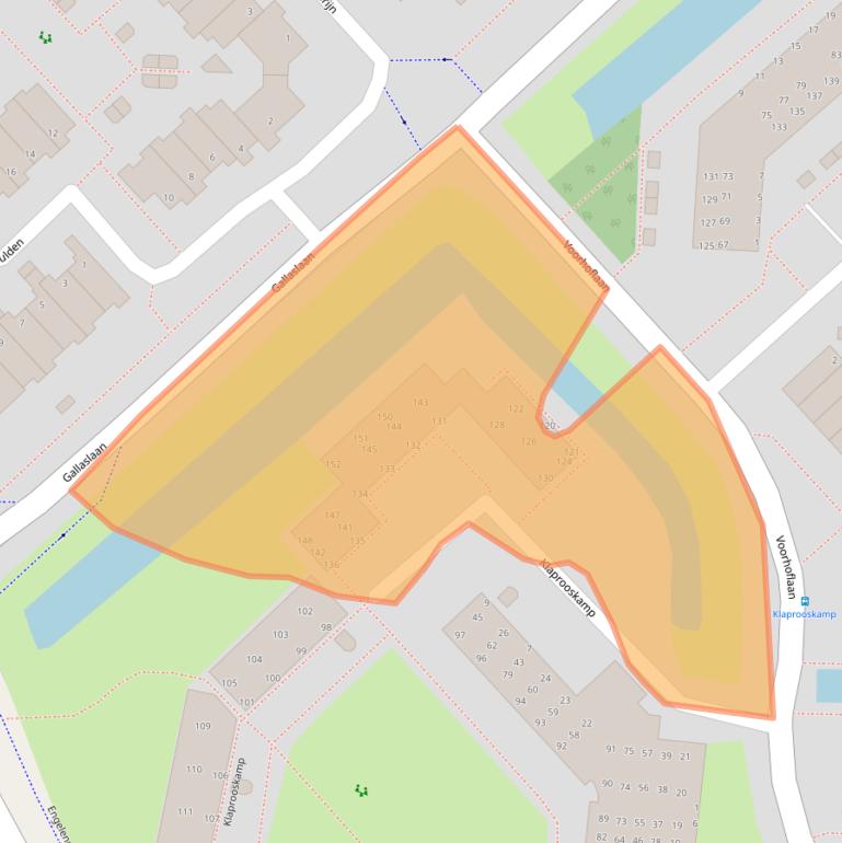 Kaart van postcodegebied 2353GG.