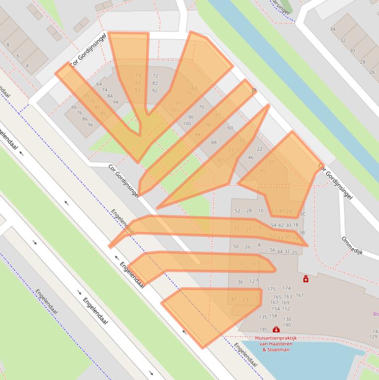 Kaart van postcodegebied 2353GH.