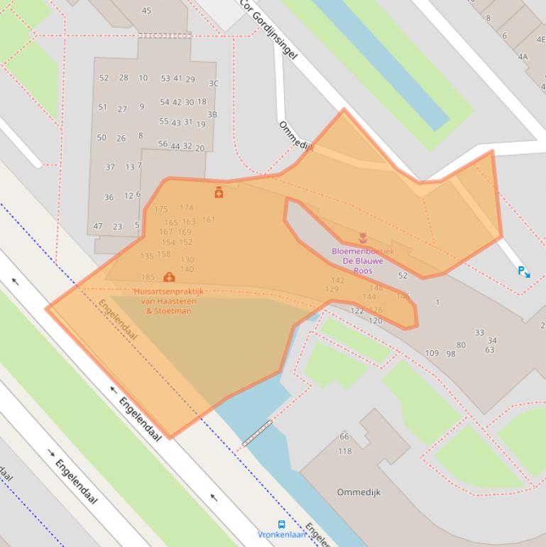 Kaart van postcodegebied 2353GP.