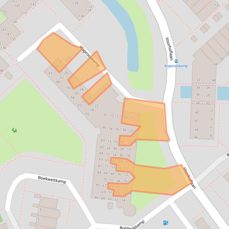 Kaart van postcodegebied 2353HA.