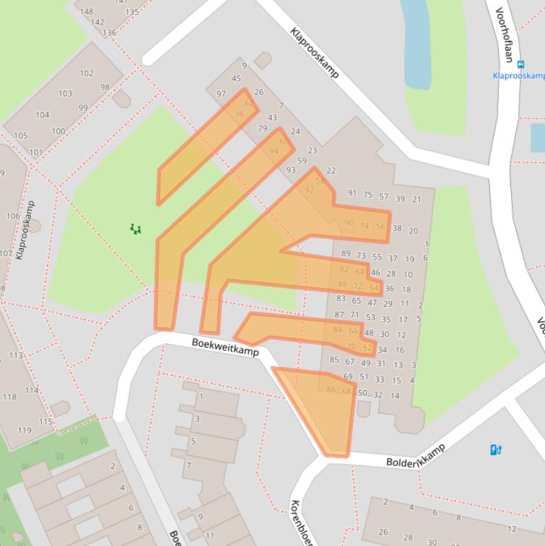 Kaart van postcodegebied 2353HE.