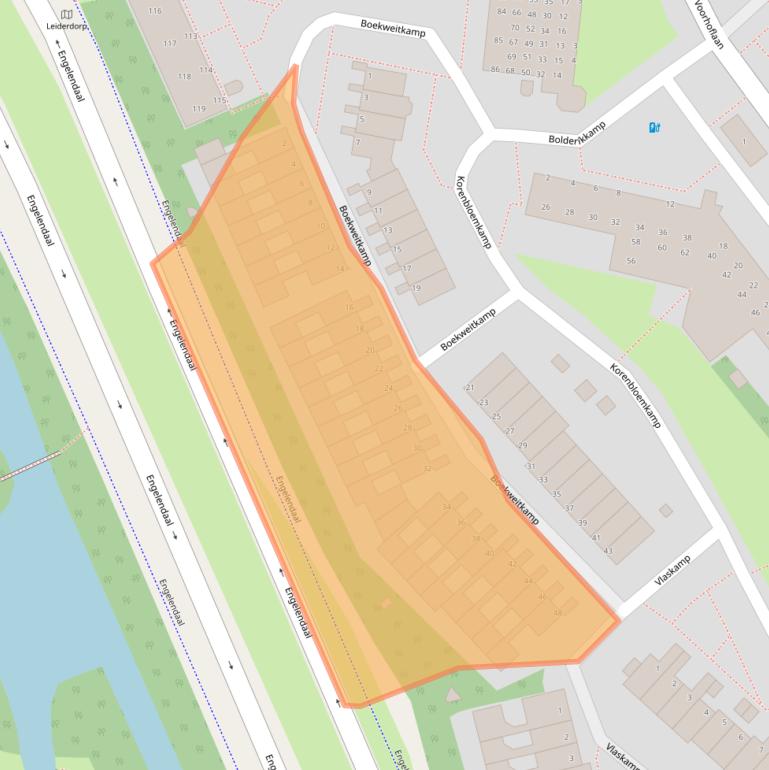 Kaart van postcodegebied 2353HJ.