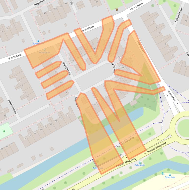 Kaart van postcodegebied 2353HX.