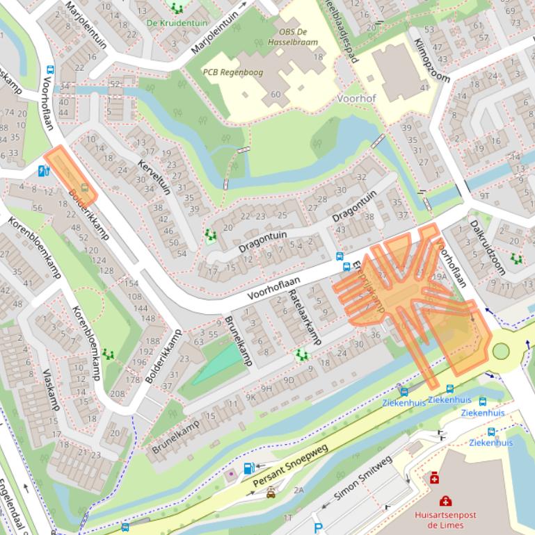 Kaart van postcodegebied 2353HZ.