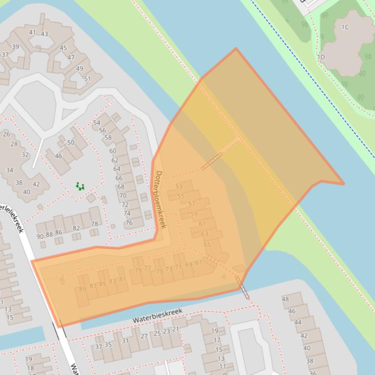 Kaart van postcodegebied 2353JB.