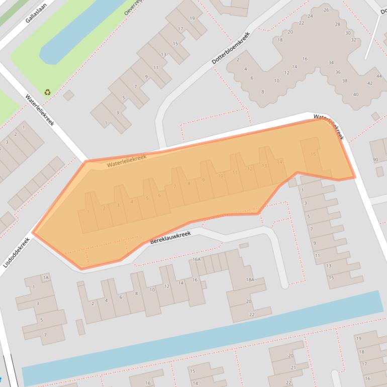Kaart van postcodegebied 2353JJ.