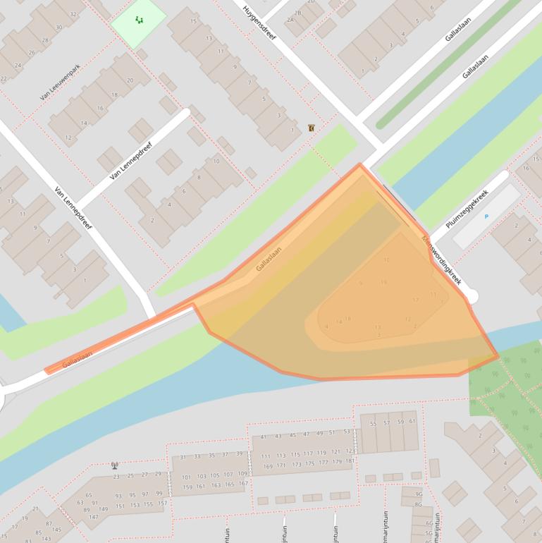 Kaart van postcodegebied 2353JZ.