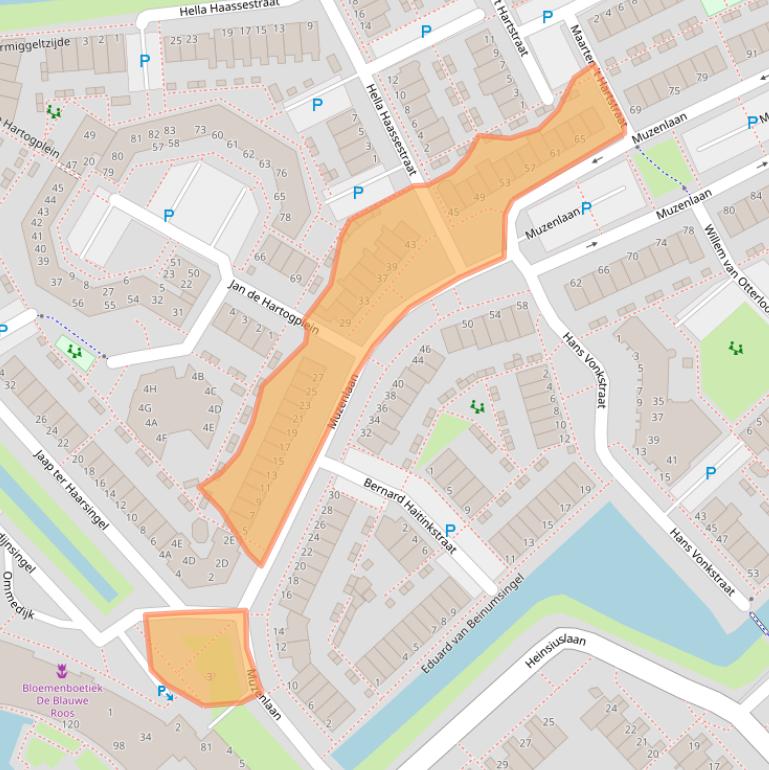 Kaart van postcodegebied 2353KB.