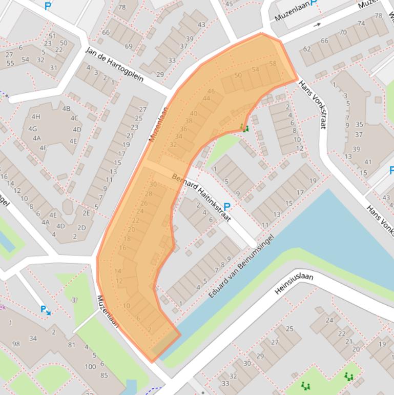 Kaart van postcodegebied 2353KE.
