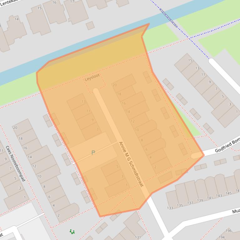 Kaart van postcodegebied 2353LB.