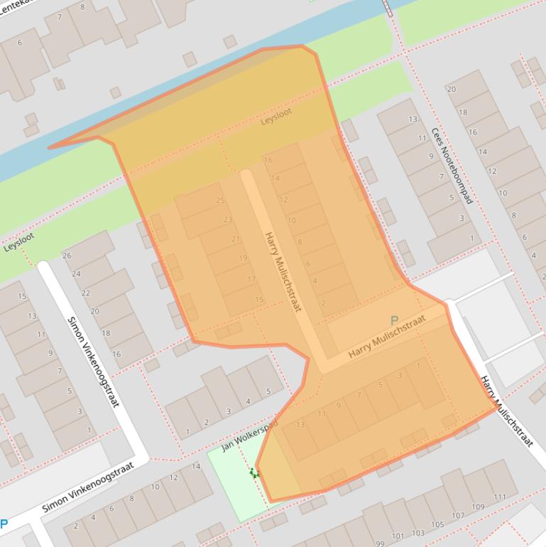 Kaart van postcodegebied 2353LD.