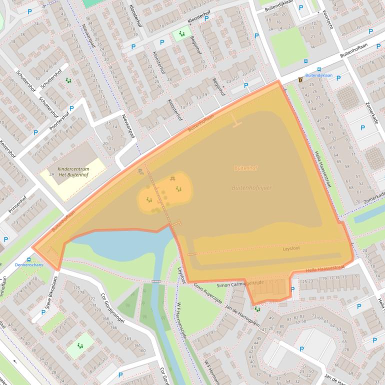 Kaart van postcodegebied 2353LP.