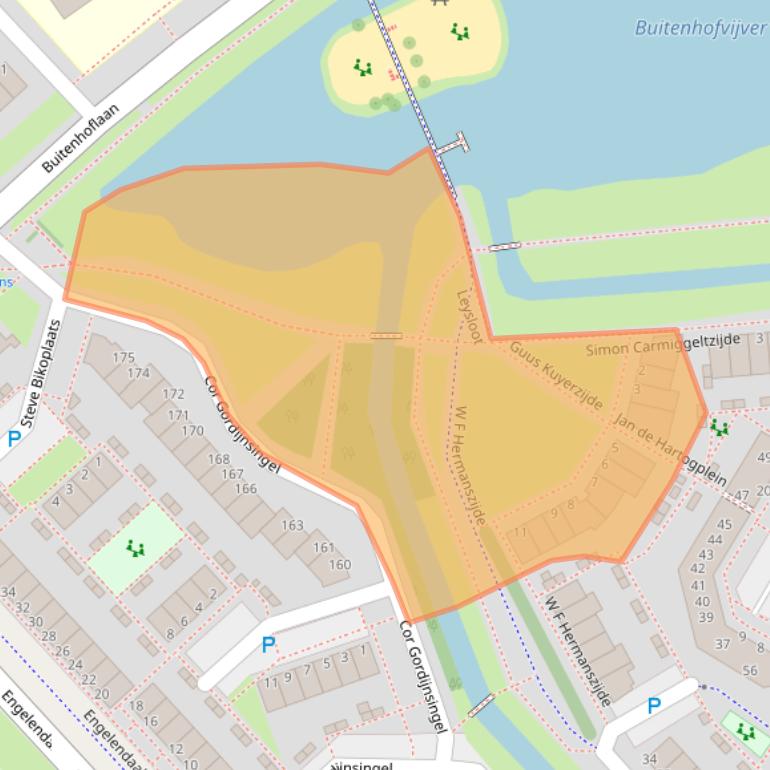 Kaart van postcodegebied 2353LR.