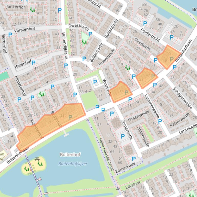 Kaart van postcodegebied 2353MG.