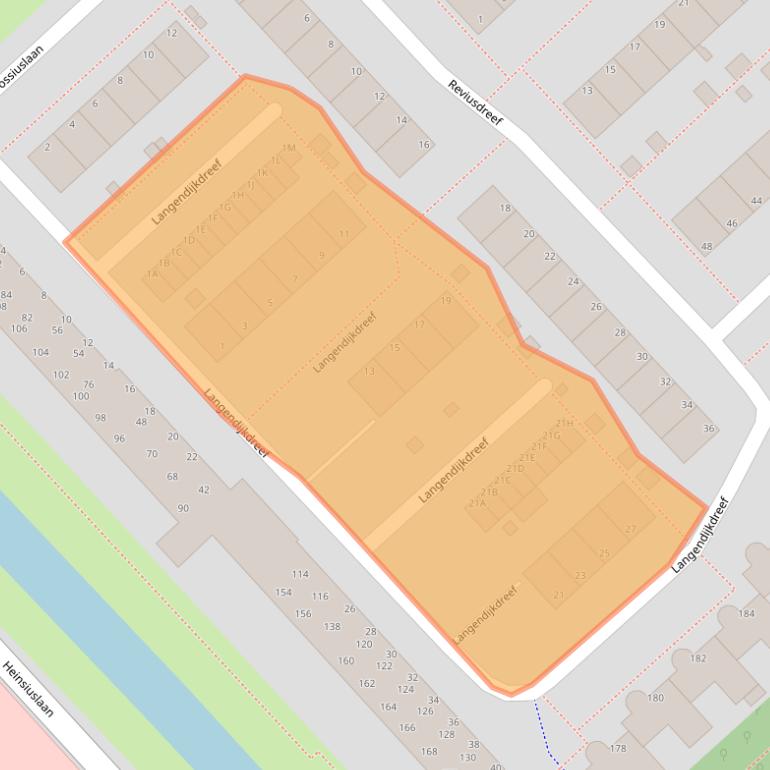 Kaart van postcodegebied 2353NA.