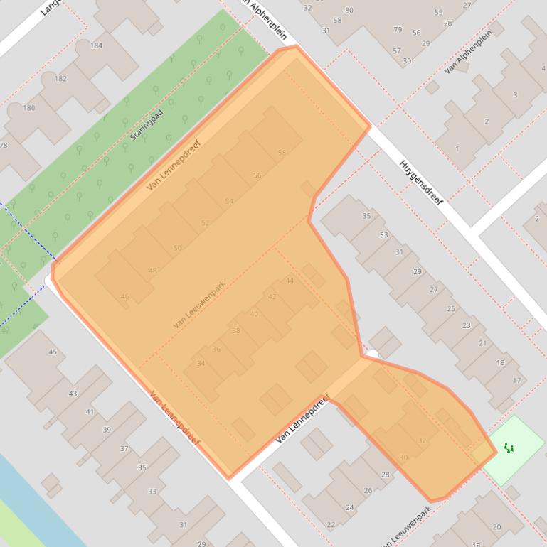 Kaart van postcodegebied 2353NL.