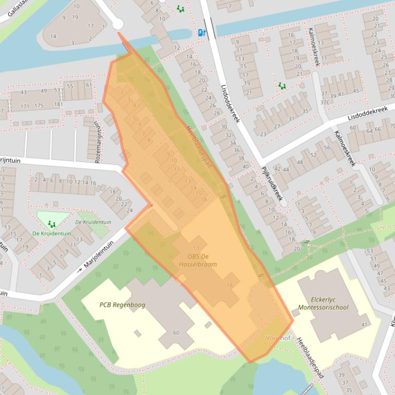 Kaart van postcodegebied 2353PA.