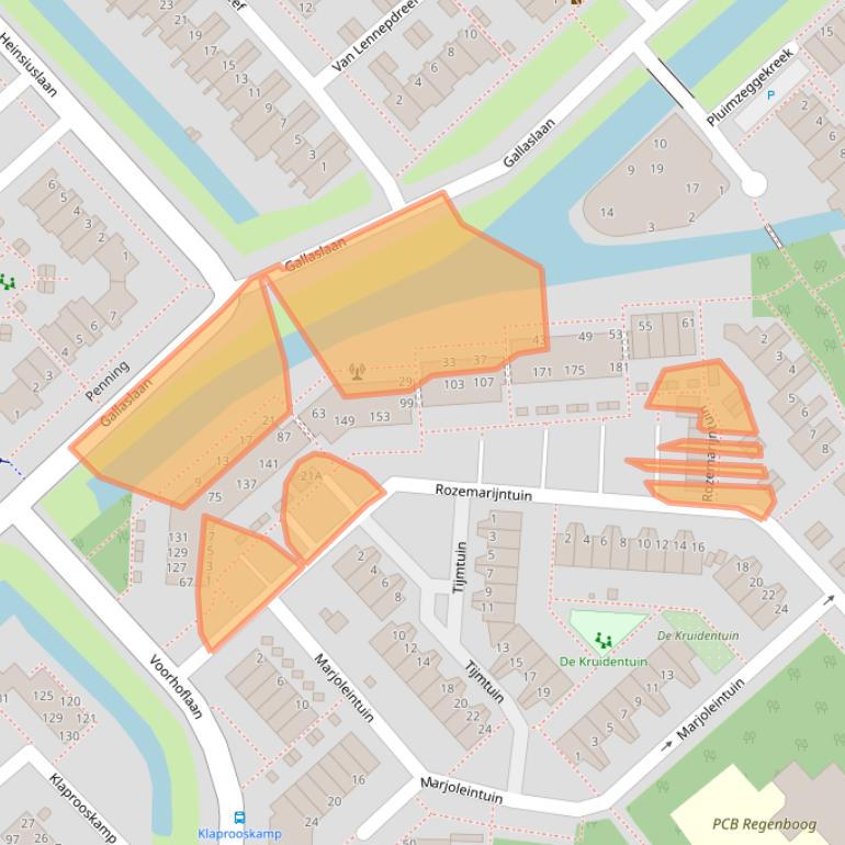 Kaart van postcodegebied 2353PB.