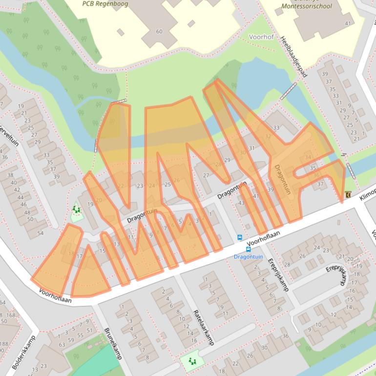 Kaart van postcodegebied 2353PR.