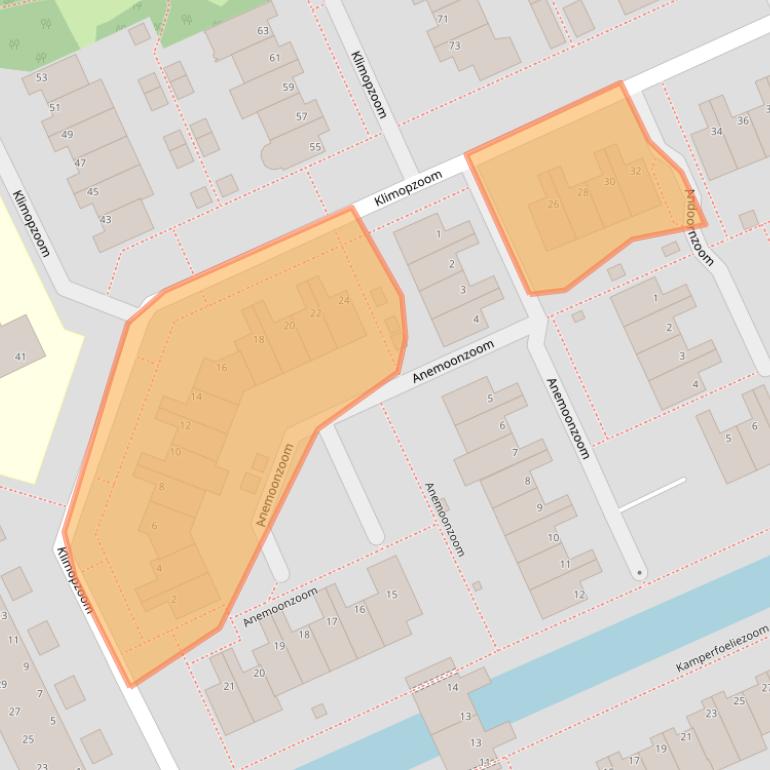 Kaart van postcodegebied 2353RJ.