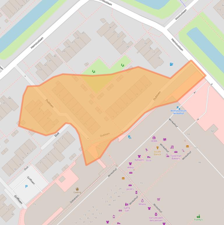 Kaart van postcodegebied 2353SE.