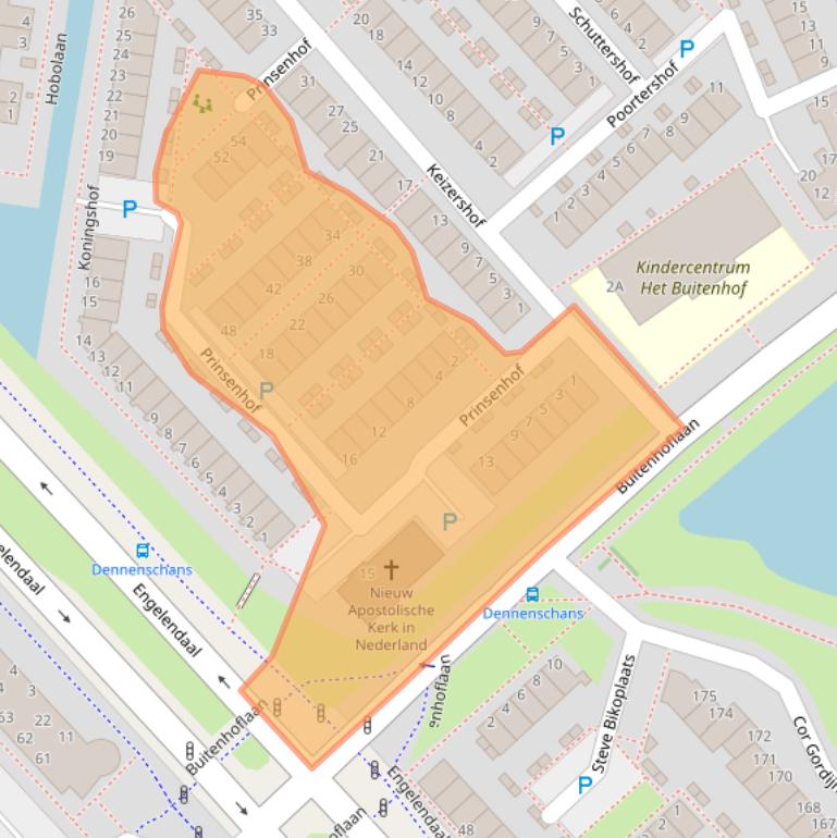 Kaart van postcodegebied 2353SV.