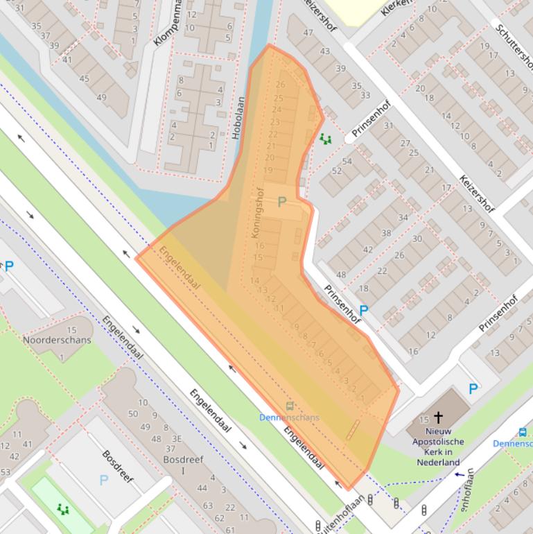 Kaart van postcodegebied 2353SW.