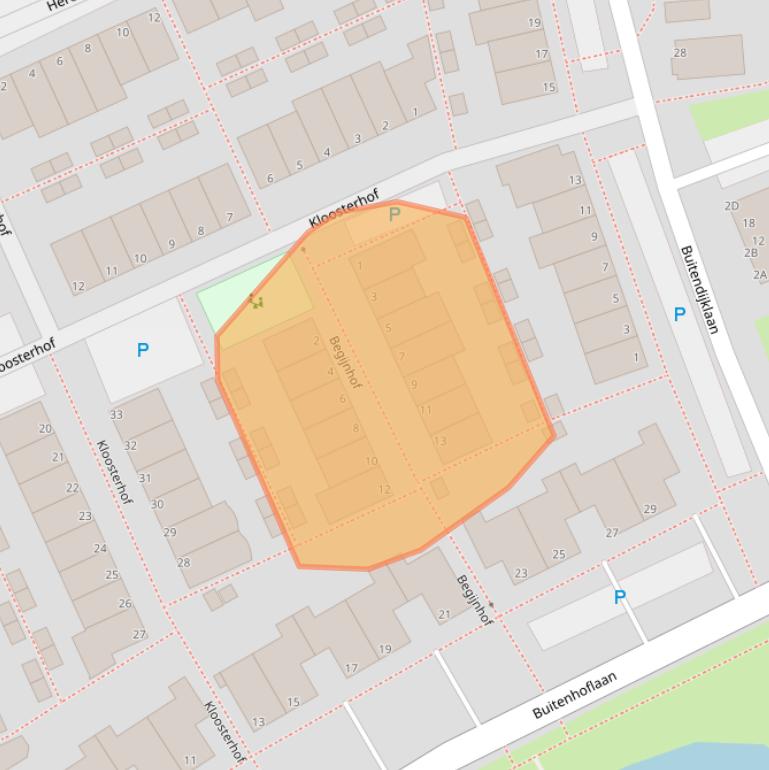 Kaart van postcodegebied 2353SX.