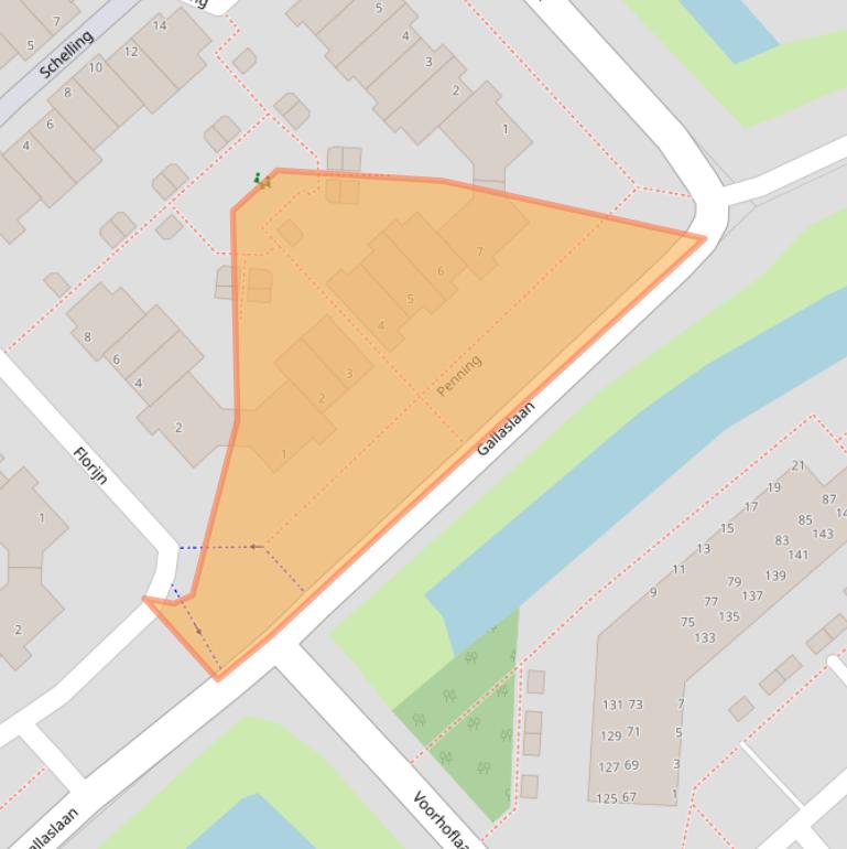 Kaart van postcodegebied 2353TD.