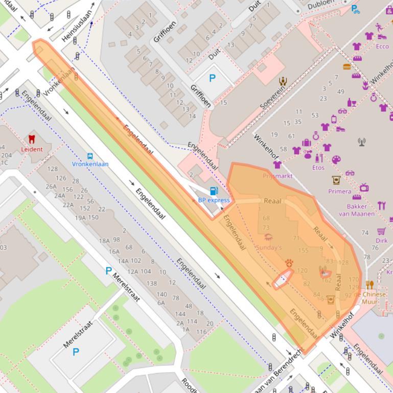 Kaart van postcodegebied 2353TK.