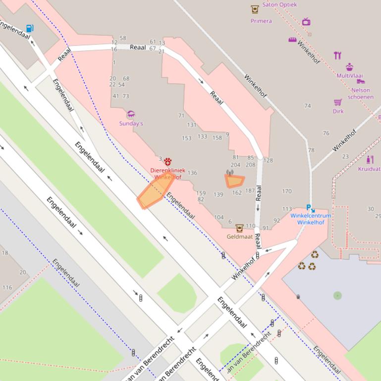 Kaart van postcodegebied 2353TL.