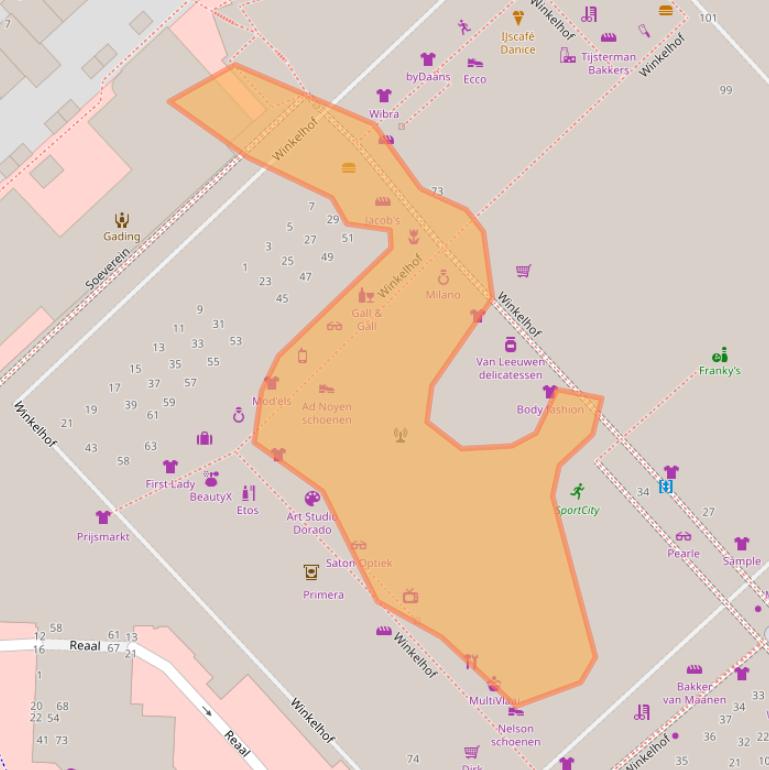 Kaart van postcodegebied 2353TT.