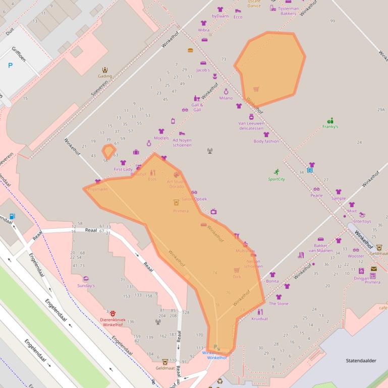 Kaart van postcodegebied 2353TV.