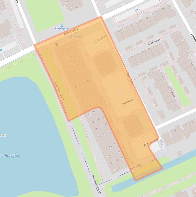 Kaart van postcodegebied 2353TW.