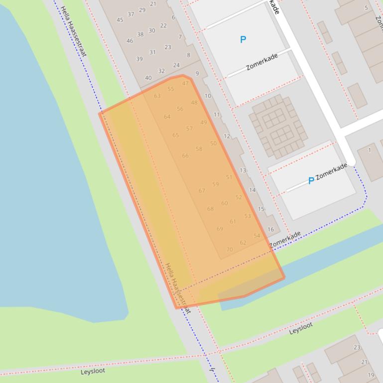 Kaart van postcodegebied 2353TX.